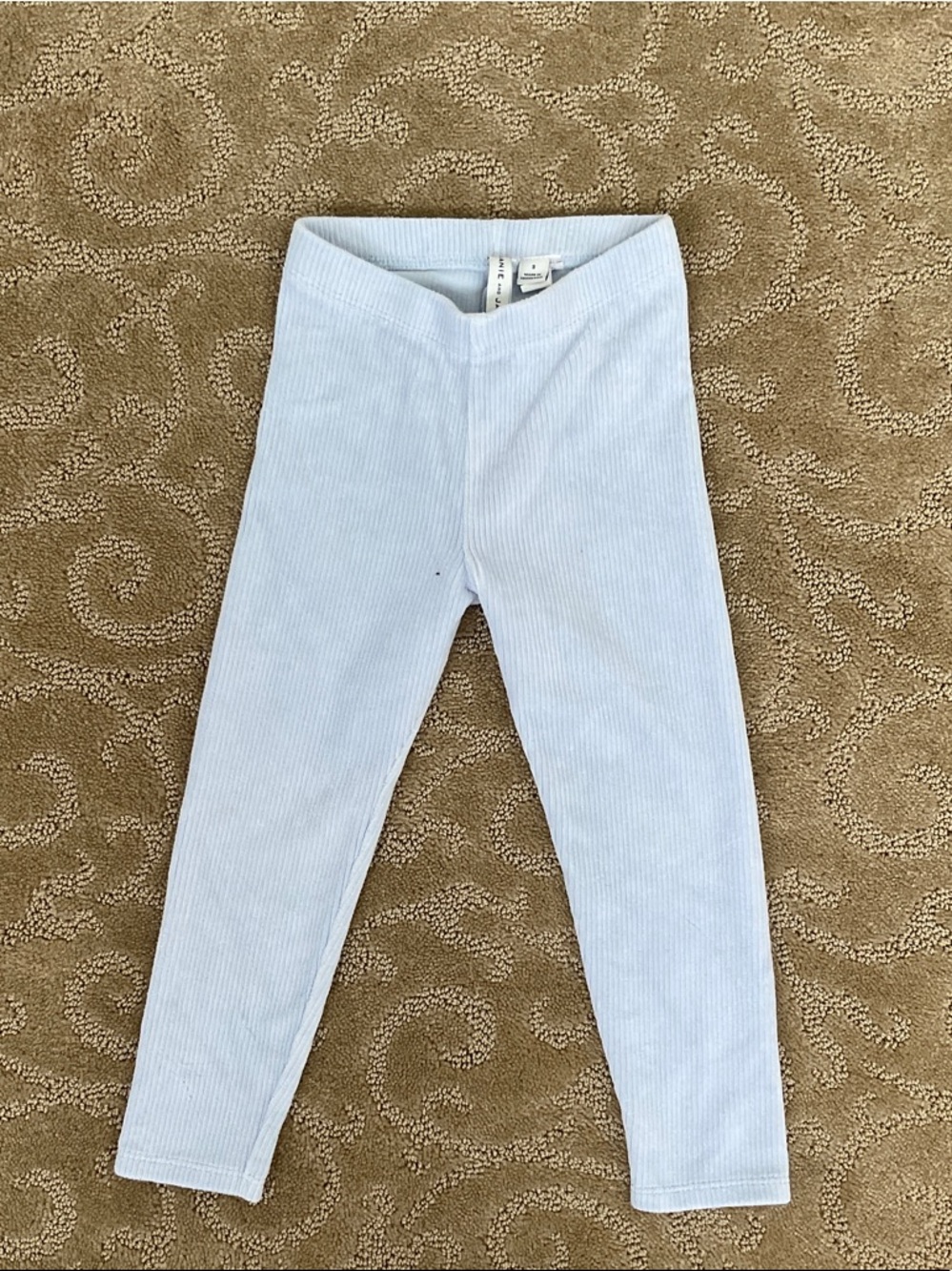 Janie and Jack Pale Blue Ribbed Leggings